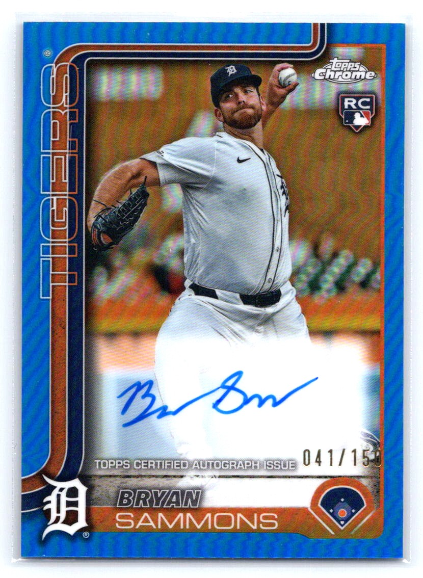 2025 Topps Chrome #RA-BSA Bryan Sammons Rookie Autographs Blue Refractors #/150