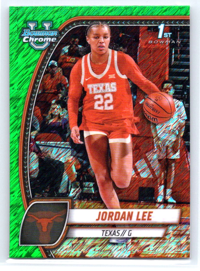 2024-25 Bowman University Chrome #34 Jordan Lee Green Shimmer Refractor