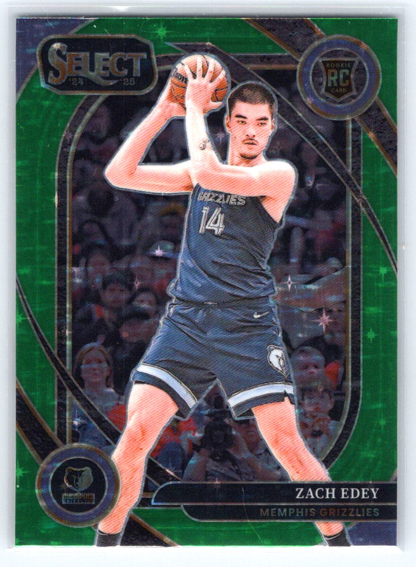 2024-25 Panini Select #280 Zach Edey Green Stars Prizm