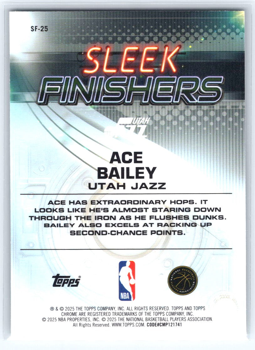 2025-26 Topps Chrome #SF-25 Ace Bailey Sleek Finishers