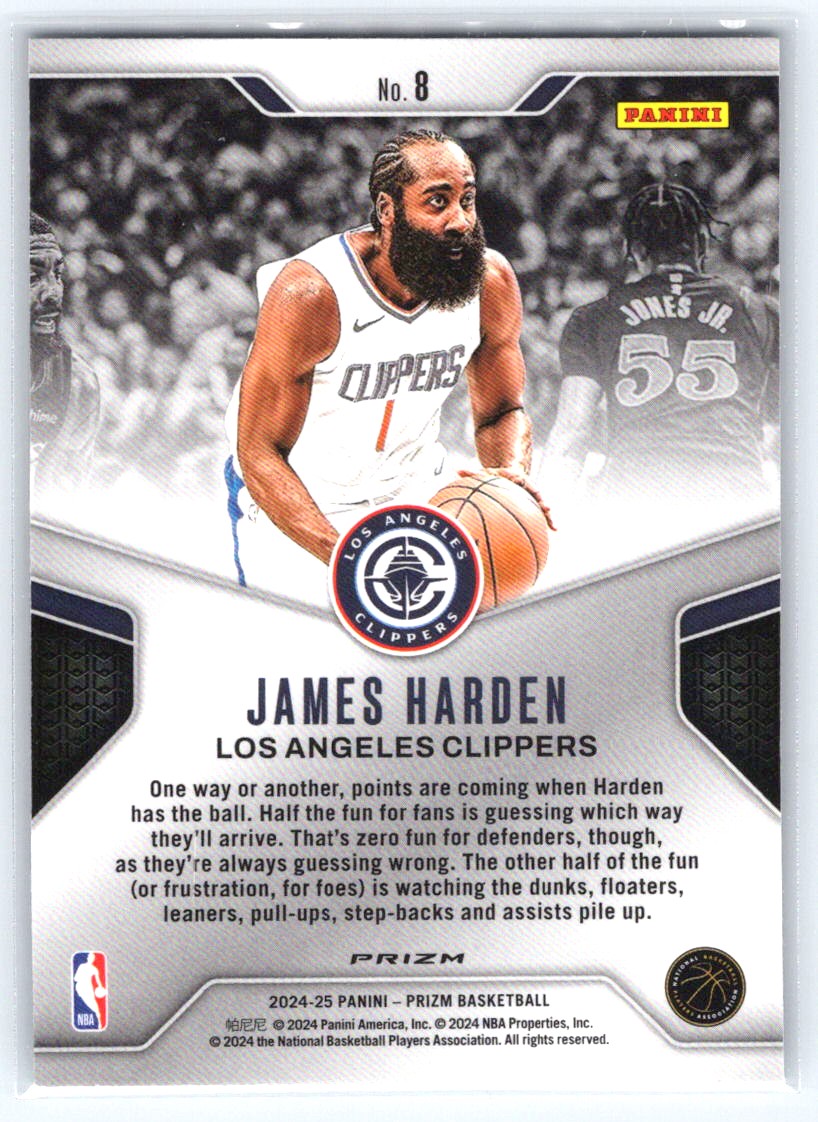 2020-21 Panini Prizm #8 James Harden Dominance Prizms Silver