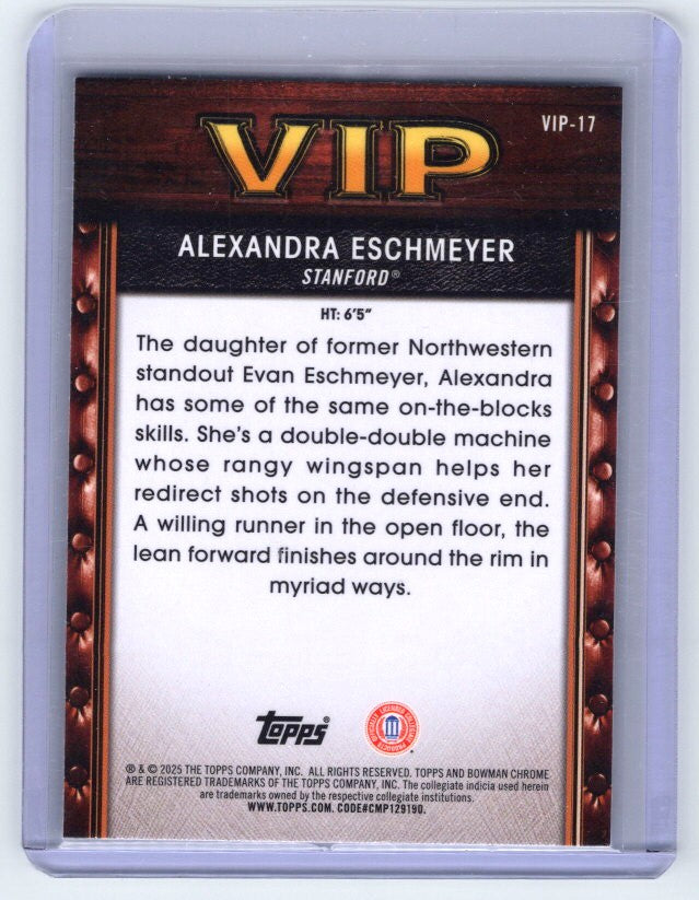 2025-26 Bowman #VIP-17 Alexandra Eschmeyer Very Important Prospects