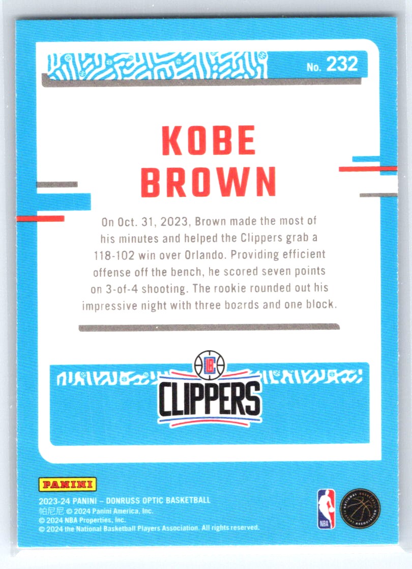 2023-24 Donruss Optic #232 Kobe Brown