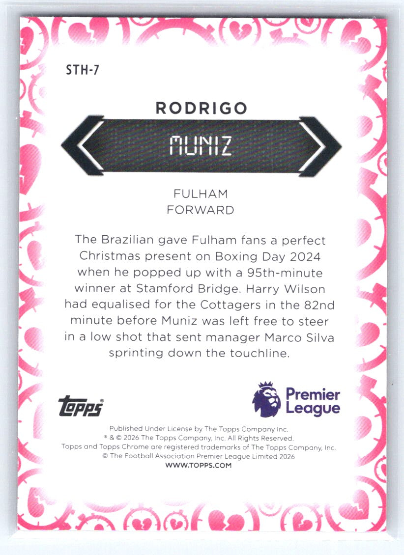 2025-26 Topps Premier League #STH-7 Rodrigo Muniz Stoppage Time Heartbreaker