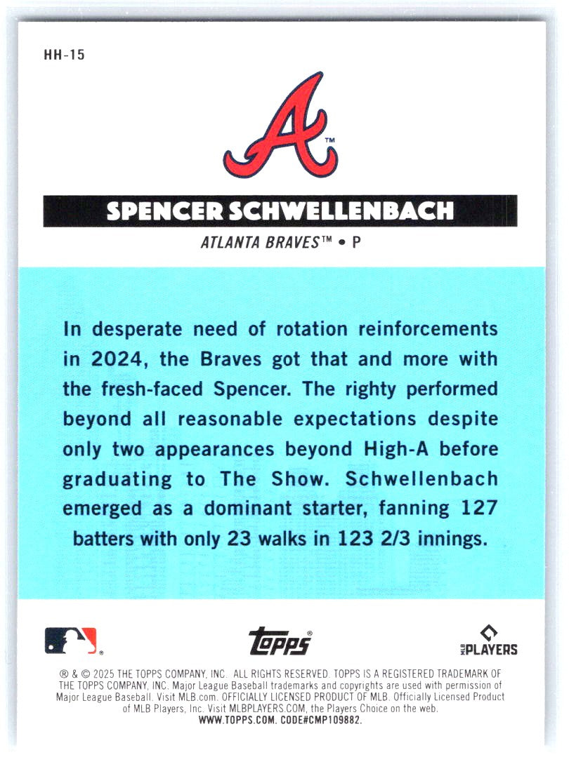 2025 Topps All-Star Game #HH-15 Spencer Schwellenbach Homegrown Heroes