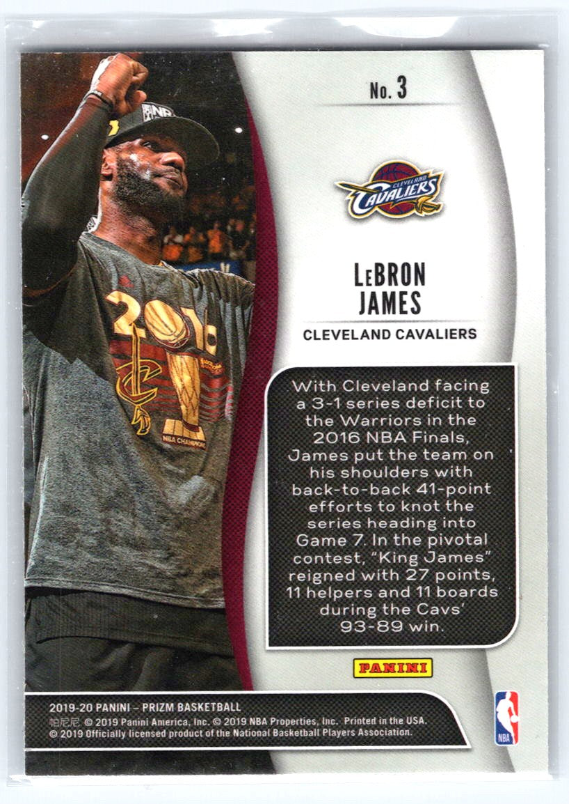 2019-20 Panini Prizm #3 LeBron James NBA Finalists