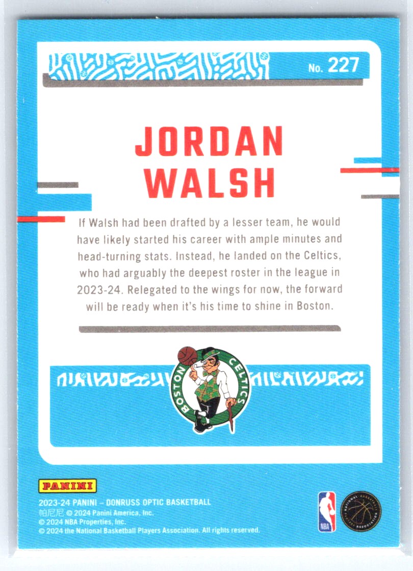 2023-24 Donruss Optic #227 Jordan Walsh