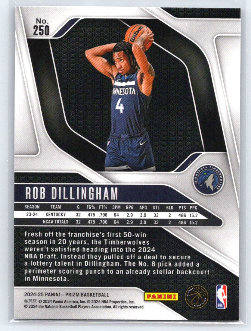 2024-25 Panini Prizm #250 Rob Dillingham