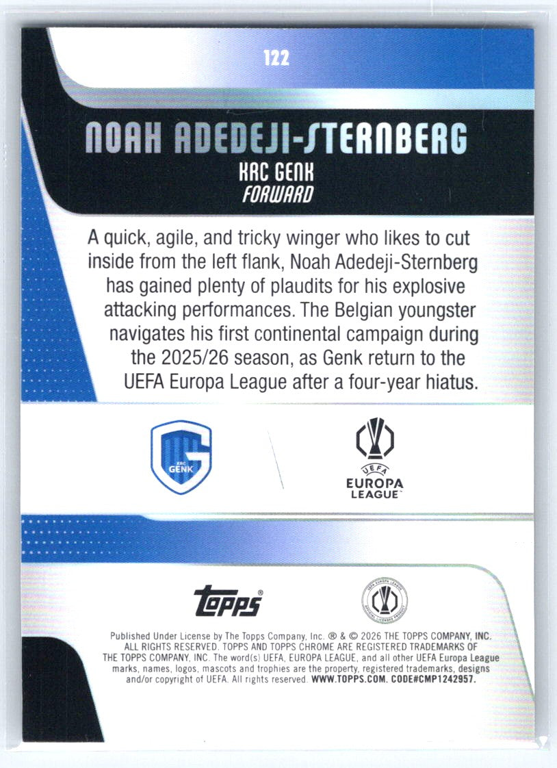 2025-26 Topps Chrome UEFA Club Competitions #122 Noah Adedeji-Sternberg