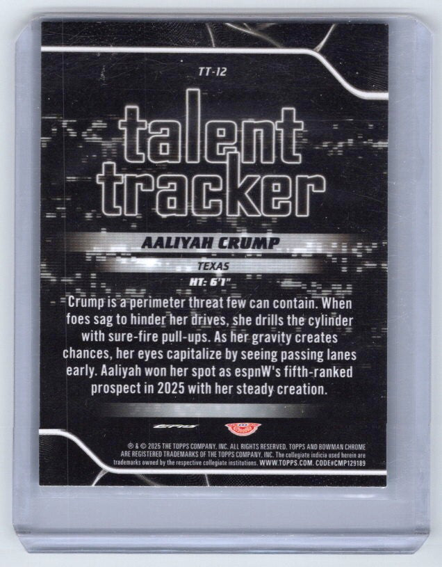 2025-26 Bowman #TT-12 Aaliyah Crump Talent Tracker