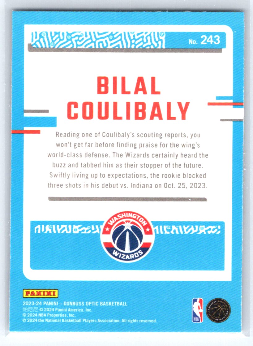 2023-24 Donruss Optic #243 Bilal Coulibaly
