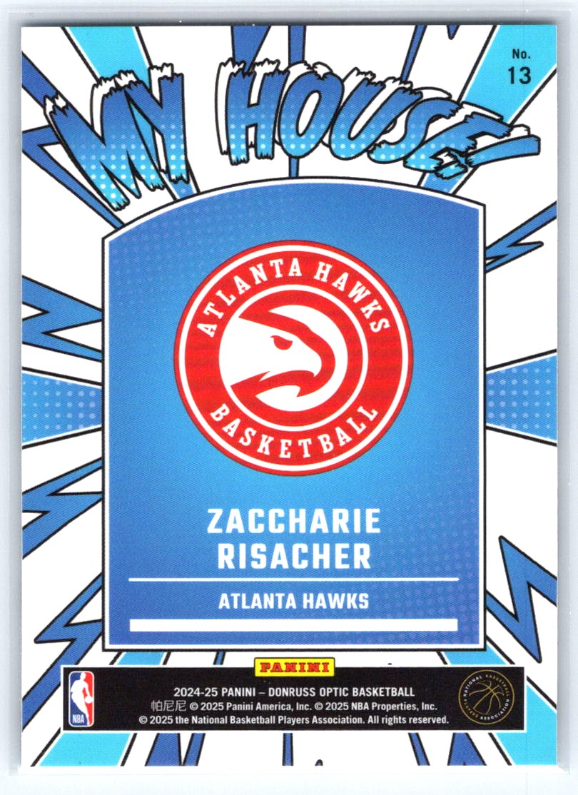 2024-25 Donruss Optic #13 Zaccharie Risacher My House