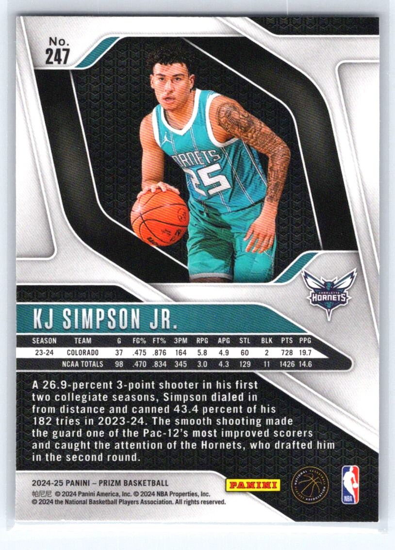 2024-25 Panini Prizm #247 KJ Simpson Jr.