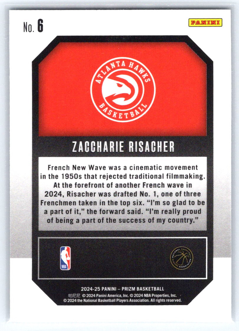 2024-25 Panini Prizm #6 Zaccharie Risacher Emergent