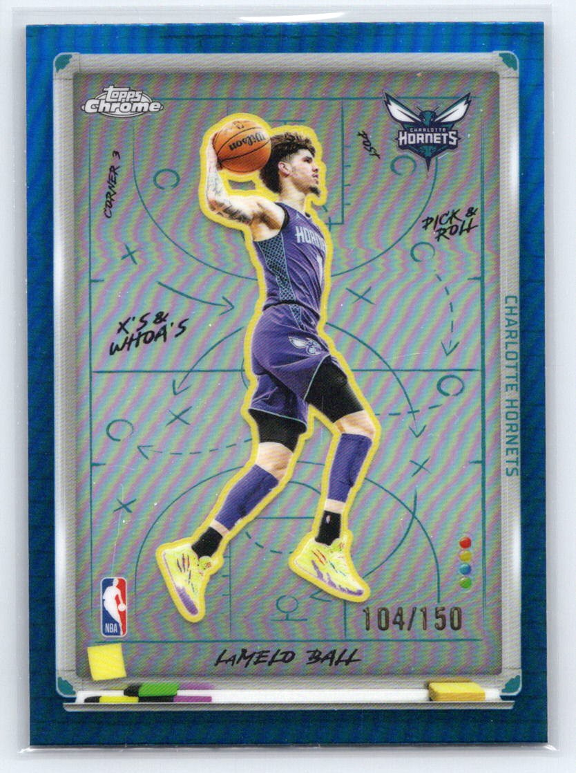 2025-26 Topps Chrome #XW-7 LaMelo Ball X's and Whoa's Blue Refractor #/150