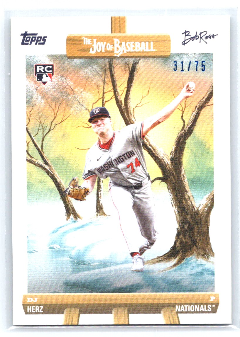 2025 Topps x Bob Ross: The Joy of Baseball #76 DJ Herz Easel #/75