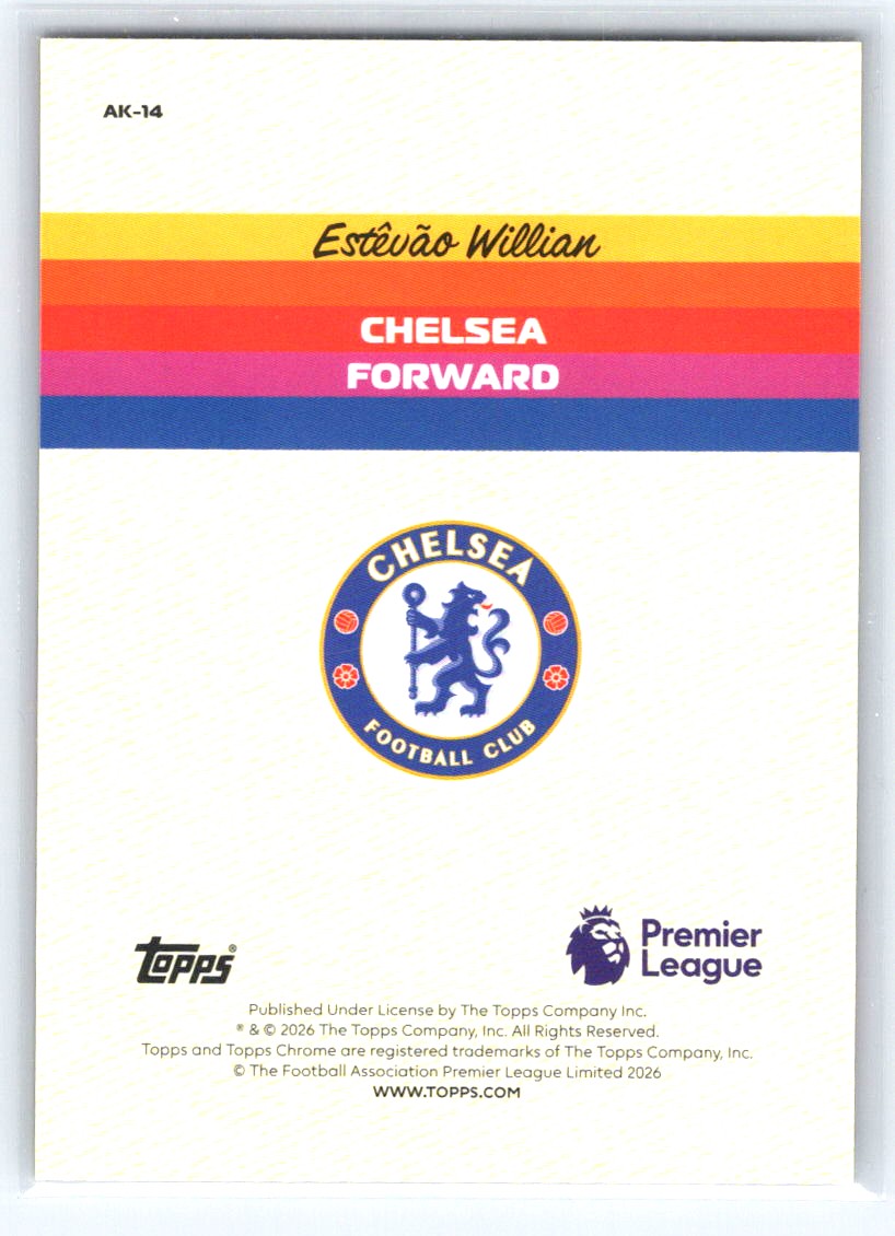 2025-26 Topps Chrome Premier League #AK-14 Estêvão Willian Alive and Kicking