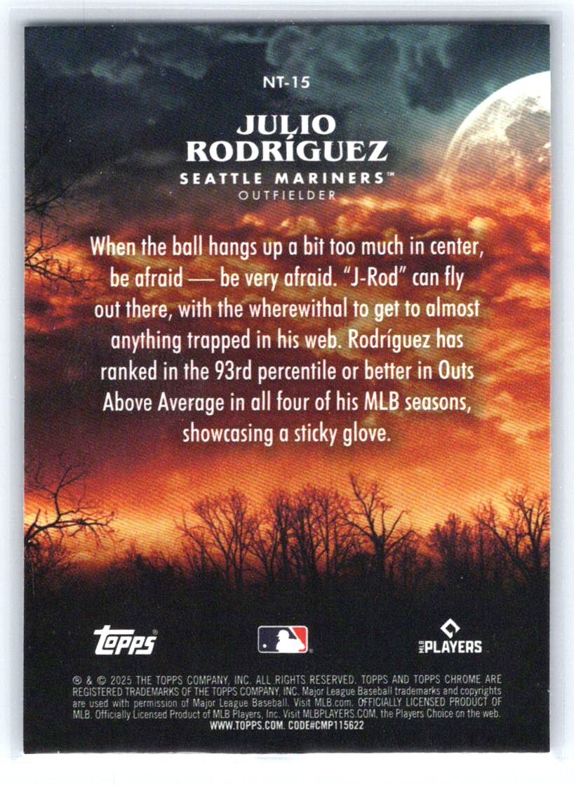 2025 Topps Chrome Update #NT-15 Julio Rodríguez Night Terrors