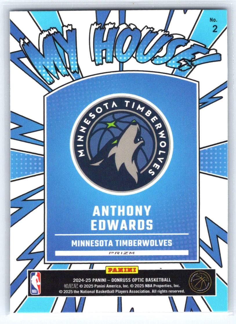 2024-25 Donruss Optic #2 Anthony Edwards My House Holo