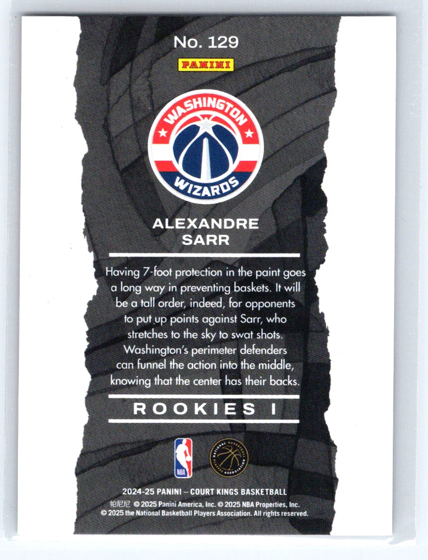 2024-25 Panini Court Kings #129 Alexandre Sarr