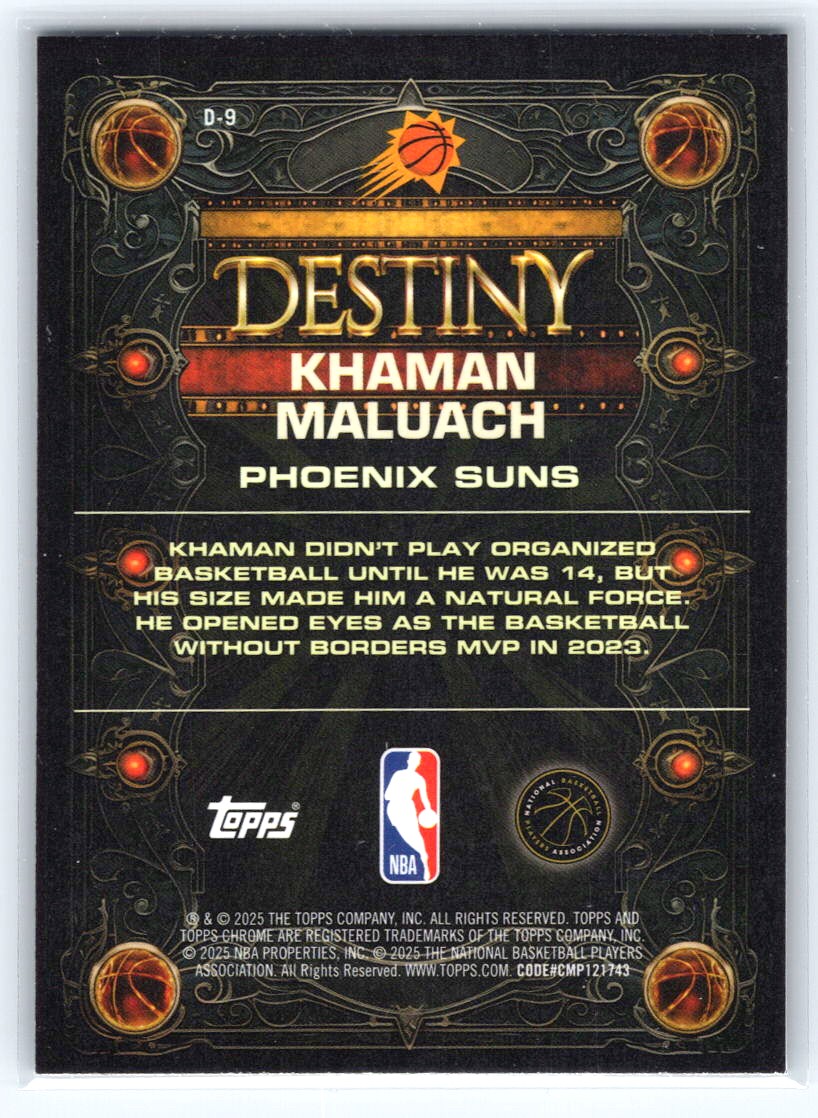 2025-26 Topps Chrome #D-9 Khaman Maluach Destiny