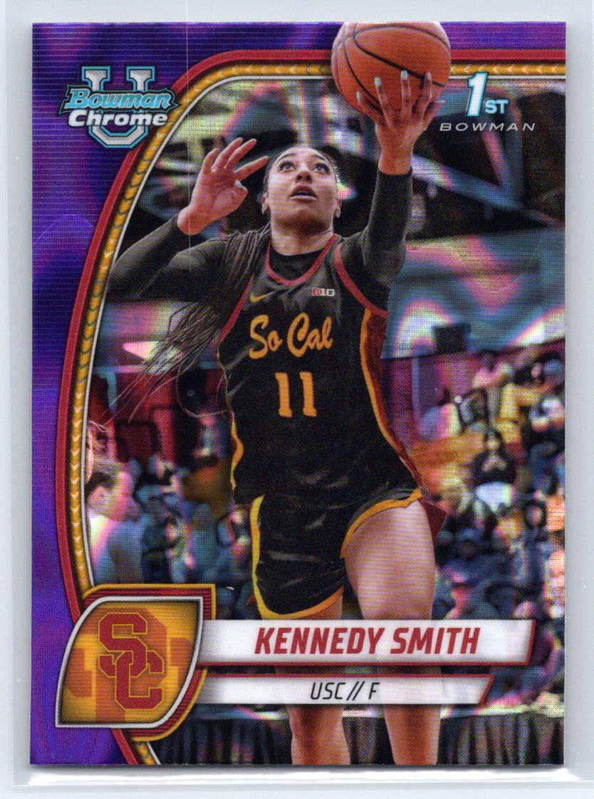 2024-25 Bowman University Chrome #44 Kennedy Smith Purple Lava Refractor