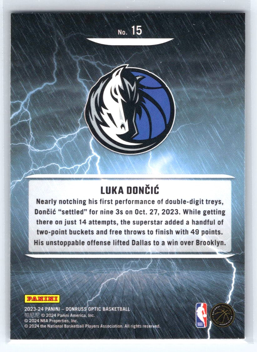 2023-24 Donruss Optic #15 Luka Doncic Raining 3s