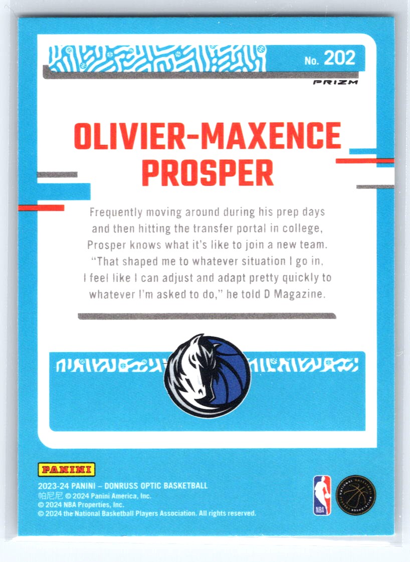 2023-24 Donruss Optic #202 Olivier-Maxence Prosper Holo