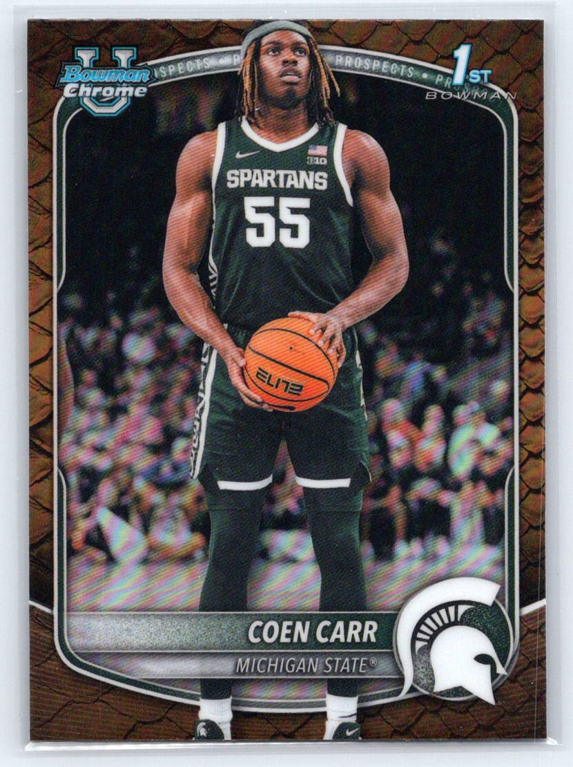 2025-26 Bowman #BCP-35 Coen Carr Chrome Prospects Reptilian Refractor