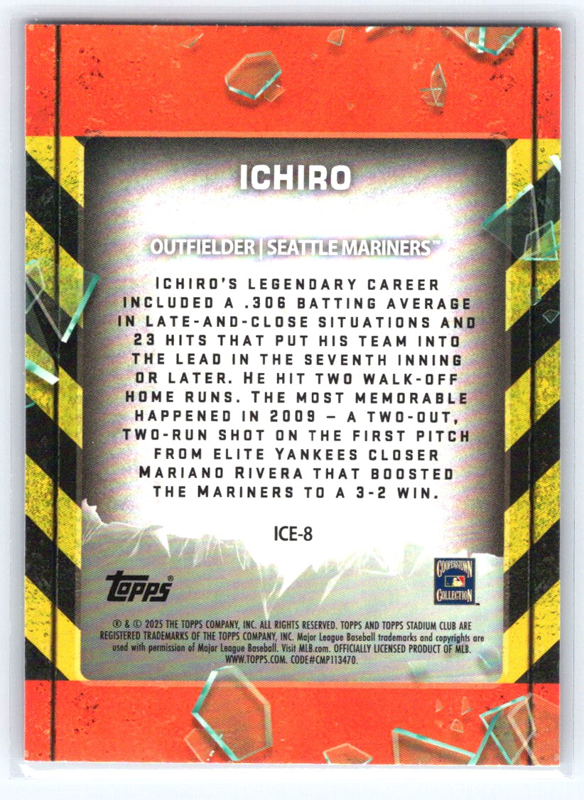 2025 Stadium Club #ICE-8 Ichiro In Case of Emergency