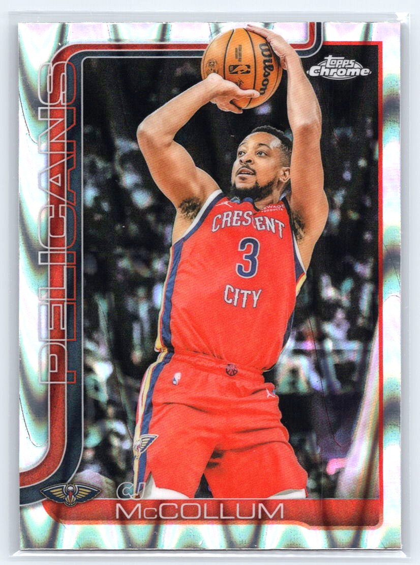 2025-26 Topps Chrome #136 CJ McCollum RayWave Refractor