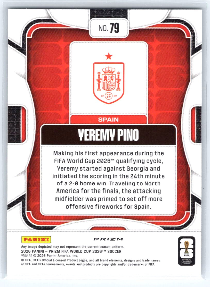2026 Panini Prizm FIFA World Cup #79 Yeremy Pino Wave Prizms
