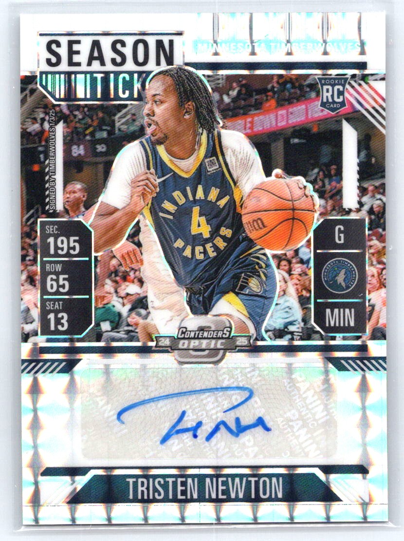 2024-25 Panini Mosaic #RST-NEW Tristen Newton Rookie Season Ticket White #/25