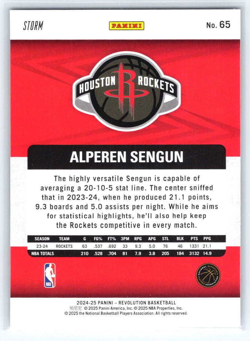 2024-25 Panini Revolution #65 Alperen Sengun Blue Storm