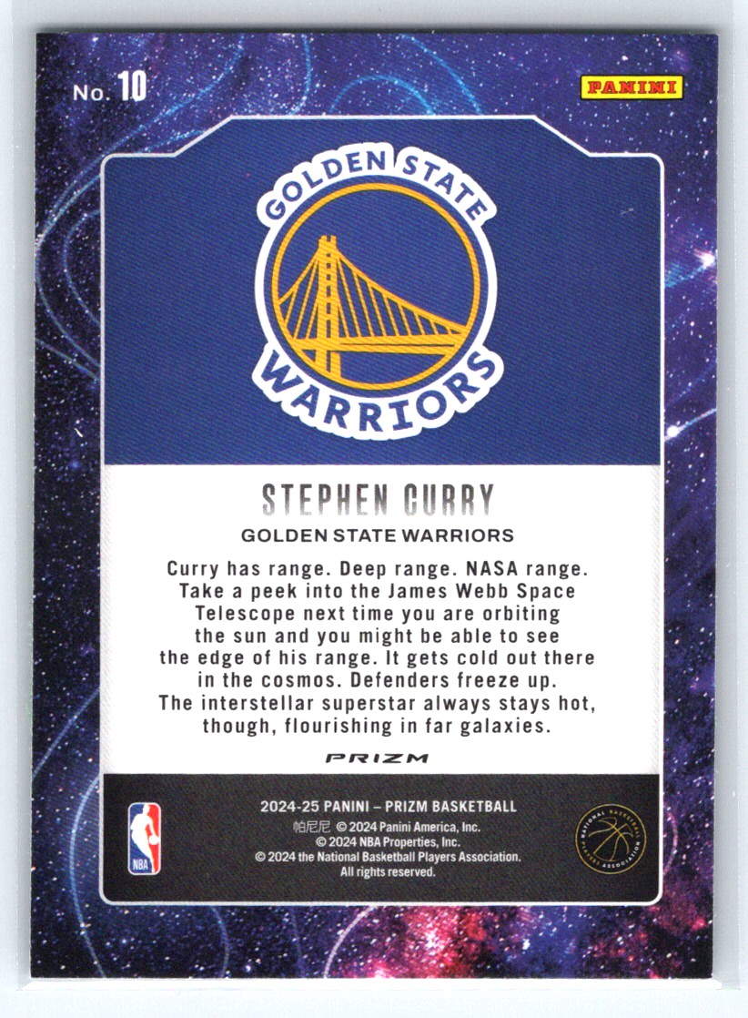 2024-25 Panini Prizm #10 Stephen Curry Deep Space Prizms Green