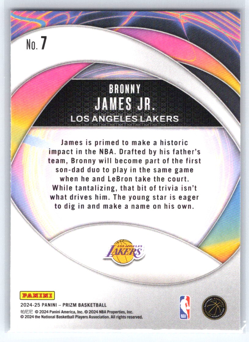 2024-25 Panini Prizm #7 Bronny James Jr. Instant Impact
