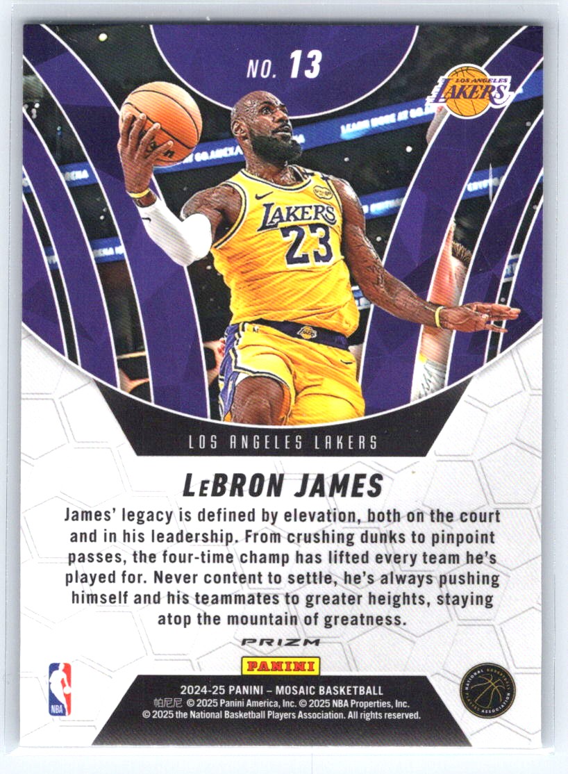 2024-25 Panini Mosaic #13 LeBron James Elevate Mosaic