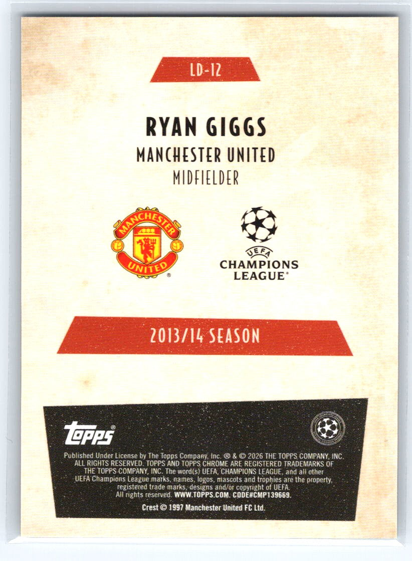 2025-26 Topps Chrome UEFA Club Competitions #LD-12 Ryan Giggs Last Dance