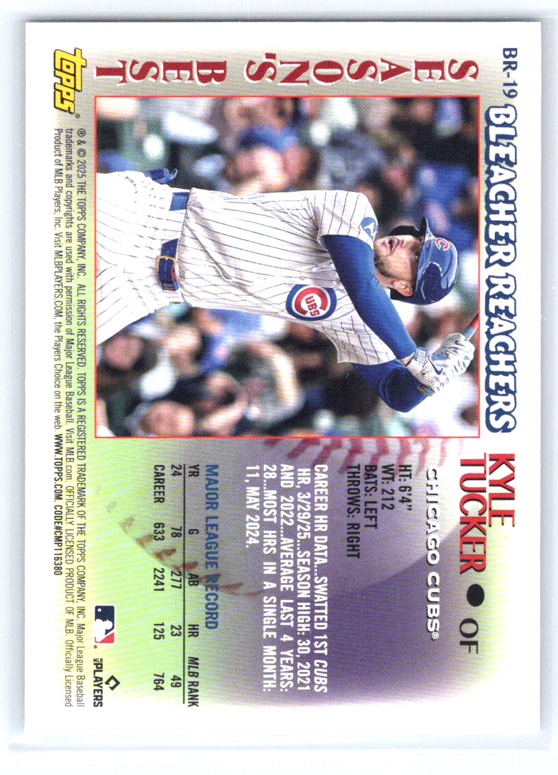 2025 Topps Update #BR-19 Kyle Tucker Bleacher Reachers