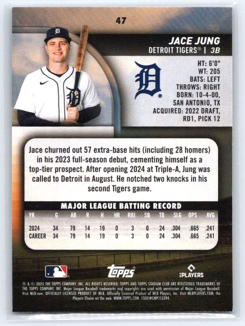 2025 Stadium Club #47 Jace Jung