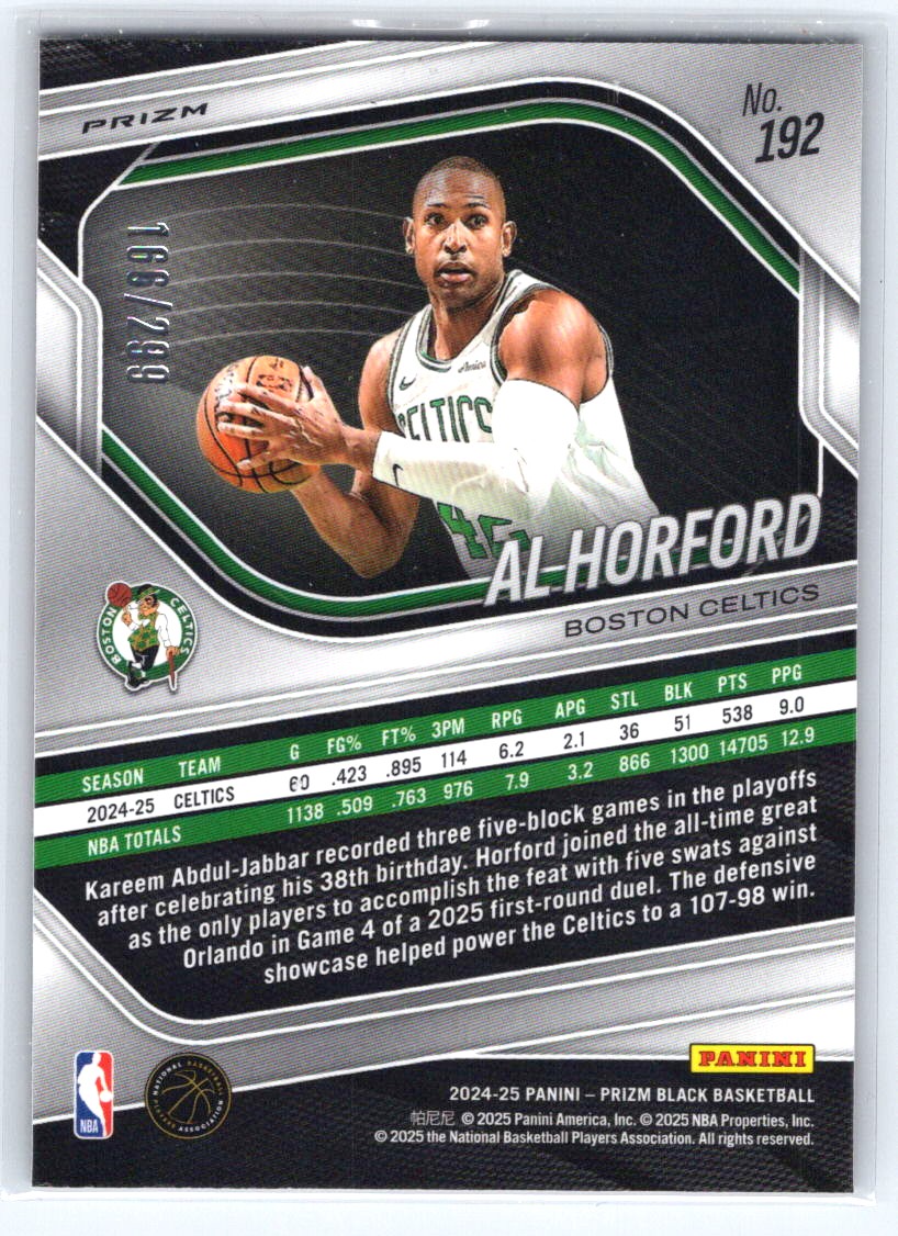 2024-25 Panini Prizm Black #192 Al Horford Red Prizms #/299
