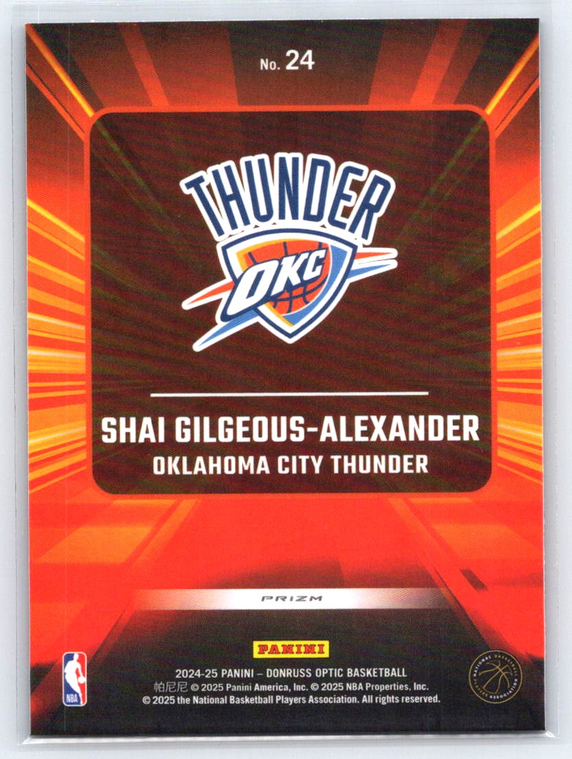 2024-25 Donruss Optic #24 Shai Gilgeous-Alexander Express Lane Holo