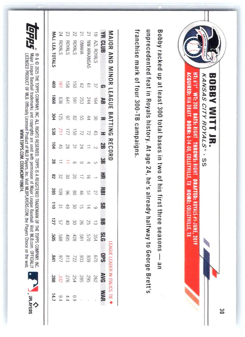 2025 Topps All-Star Game #30 Bobby Witt Jr.