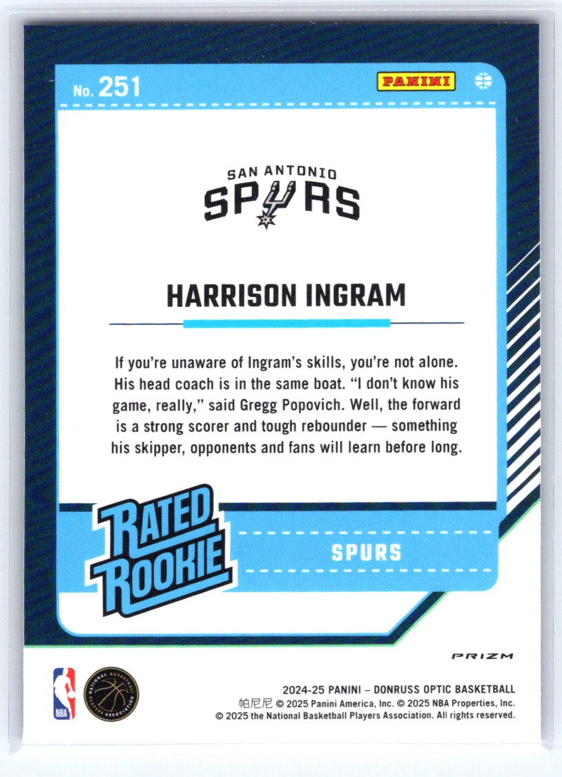 2024-25 Donruss Optic #251 Harrison Ingram Hyper Pink