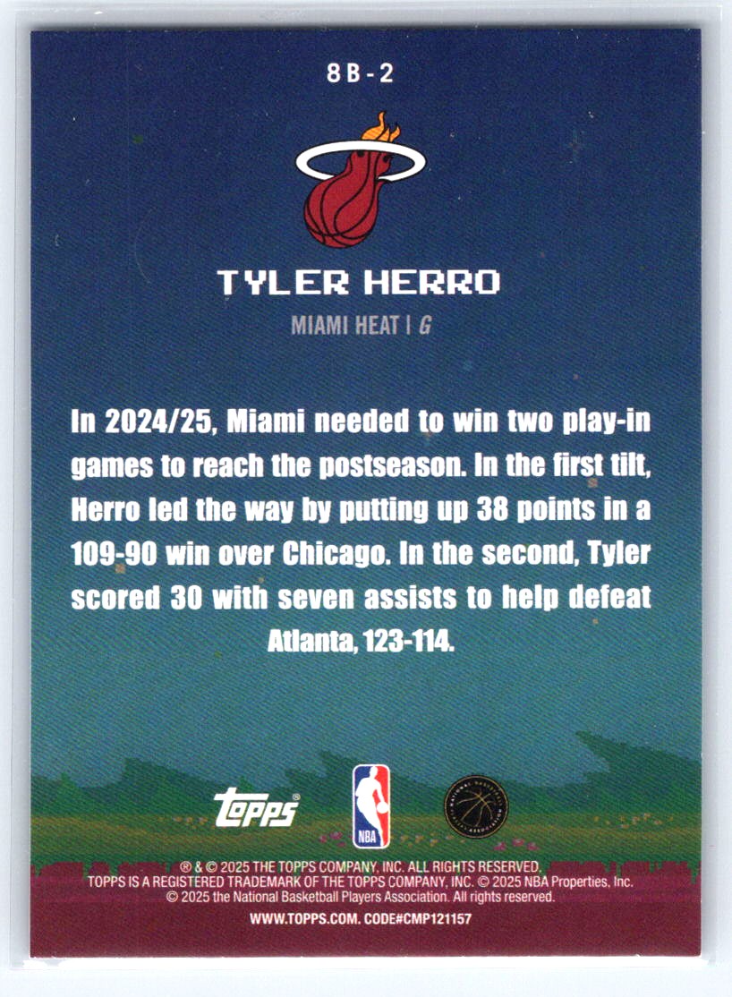 2025-26 Topps #8B-2 Tyler Herro 8-Bit Ballers Holo Foil