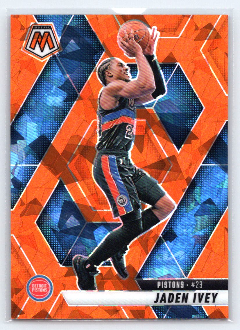 2024-25 Panini Mosaic #159 Jaden Ivey Orange Ice Mosaic #/49