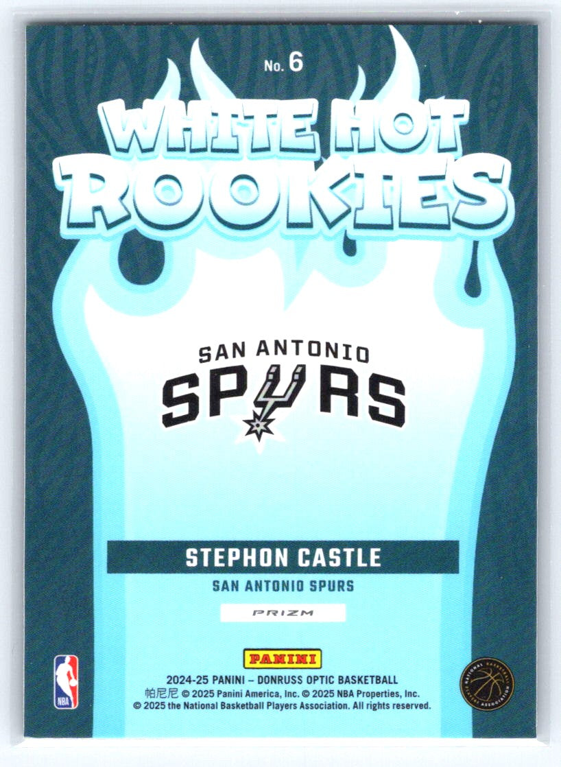 2024-25 Donruss Optic #6 Stephon Castle White Hot Rookies Holo