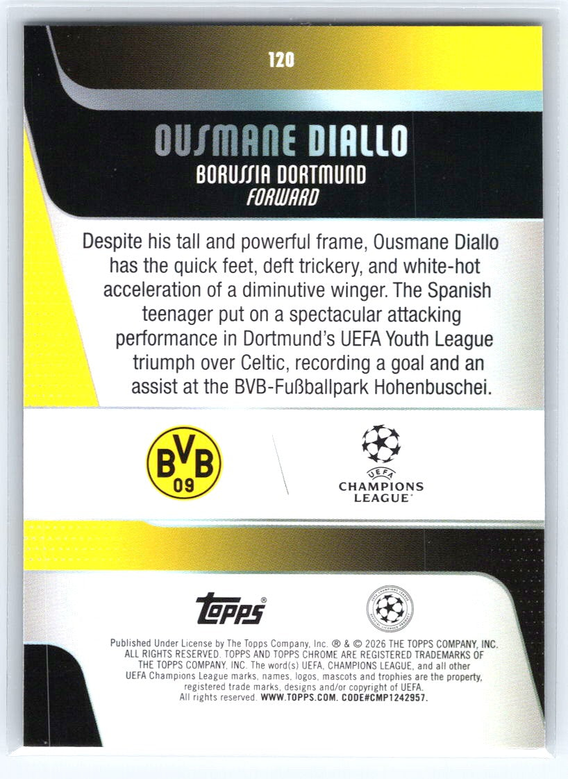 2025-26 Topps Chrome UEFA Club Competitions #120 Ousmane Diallo
