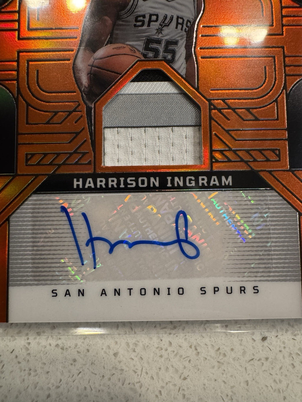 2024-25 Panini Obsidian Harrison Ingram Orange Flood /99 RC Auto Patch Rookie