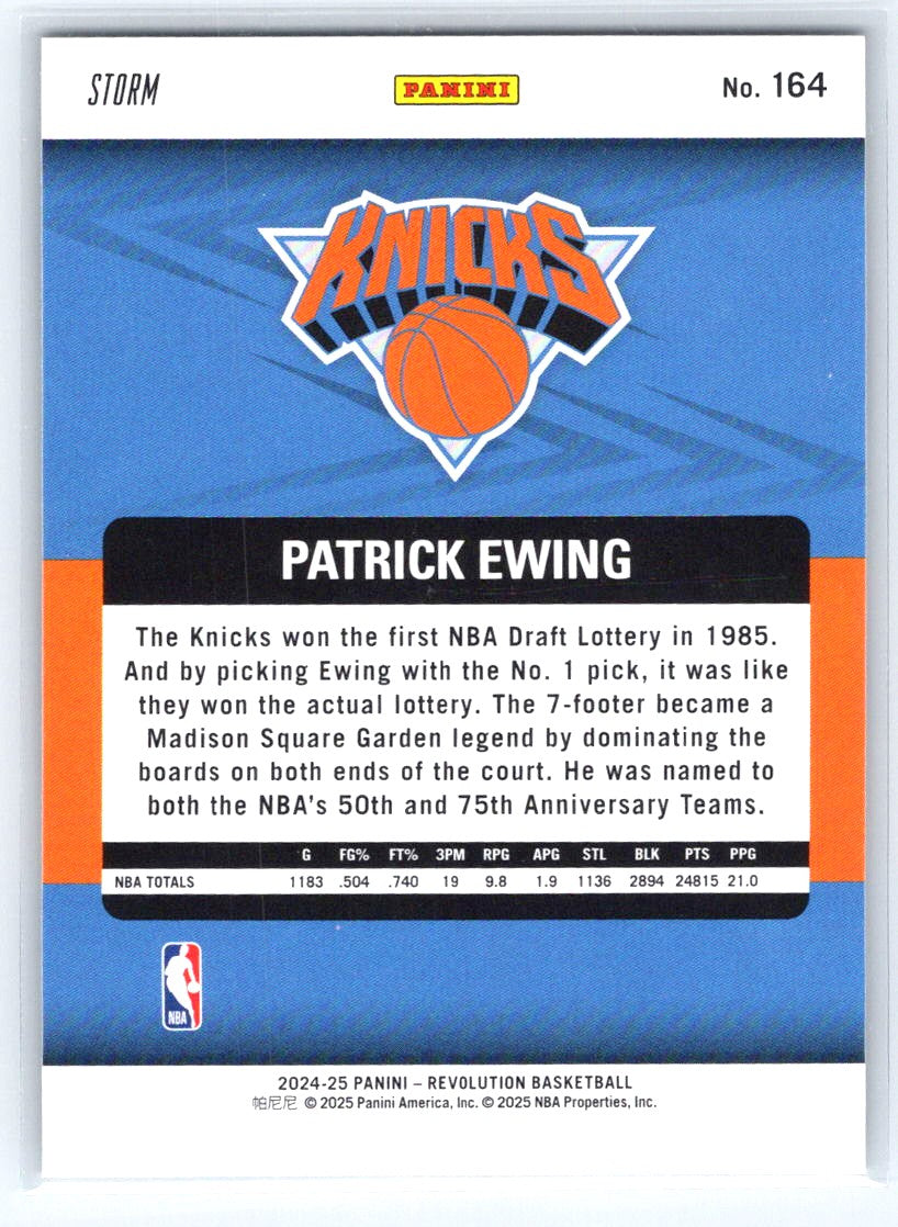 2024-25 Panini Revolution #164 Patrick Ewing Blue Storm
